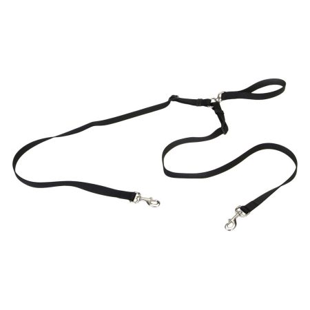 Adjustable 2 Dog Walker Dog Leash 1in Black