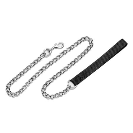 Titan Chain & Nylon Handle Dog Leash Black