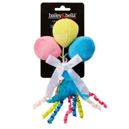 Bithday Balloon & Ribbon Rattle Cat Toy