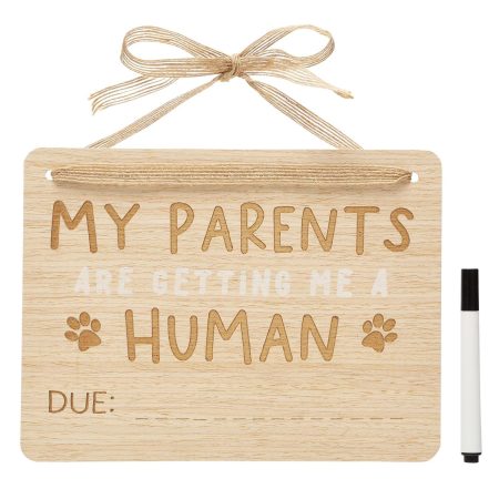 Wooden Pet Pregnancy Announcement Sign