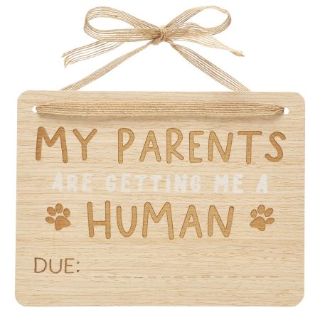 Wooden Pet Pregnancy Announcement Sign