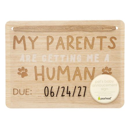 Wooden Pet Pregnancy Announcement Sign