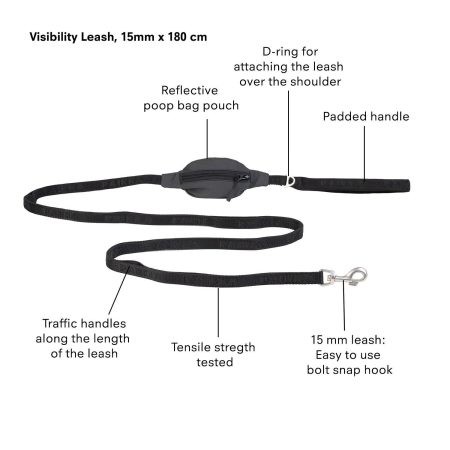 Visibility Dog Leash Black