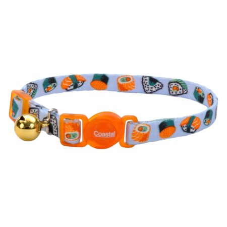 Safe Cat Fashion Adjustable Breakaway Sushi Blue Cat Collar