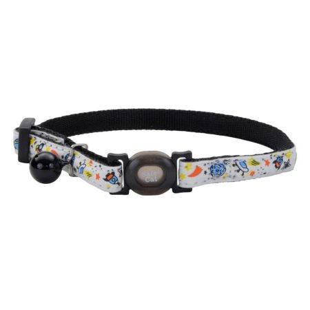 Safe Cat Glow in the Dark Adjustable Breakaway Black Galaxy Cat Collar