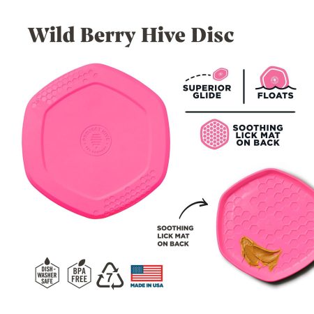 Hive Disc and Lick Mat Wild Berry Scented Dog Toy