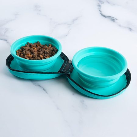 Collapsible Blue Pet Travel Bowls