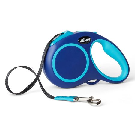 Soft Grip Ribbon Tape 16ft Retractable Blue Dog Leash