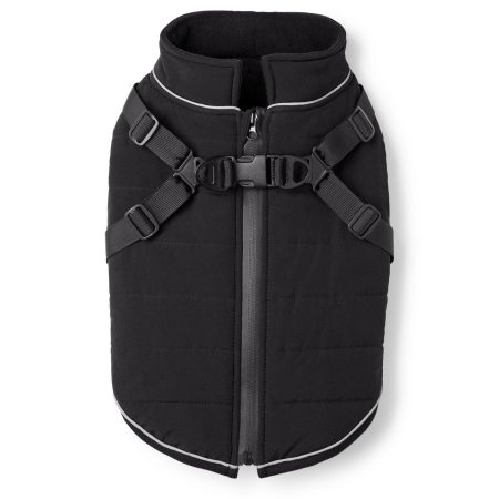 2-in-1 Harness Black Puffer Vest