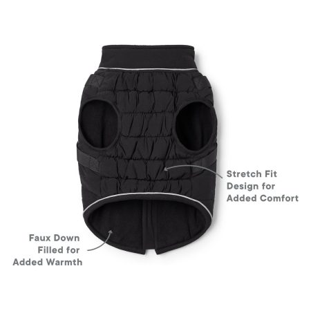 2-in-1 Harness Black Puffer Vest