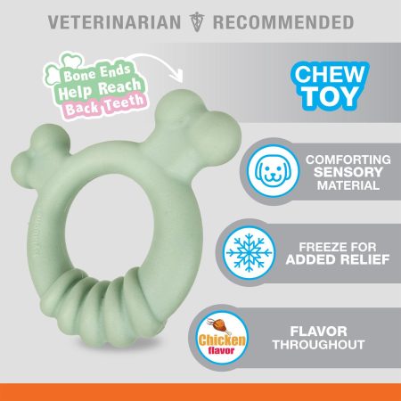 Puppy Chew Chicken Flavour Teething Tactile Ring Dog Toy