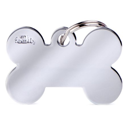 Chrome Plated Brass Bone ID Tag