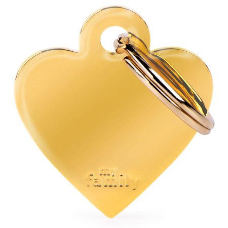 Gold Plated Brass Heart ID Tag