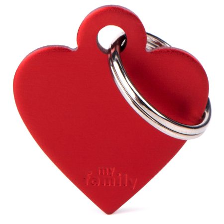 Aluminum Red Heart ID Tag