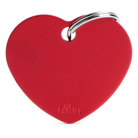 Aluminum Red Heart ID Tag