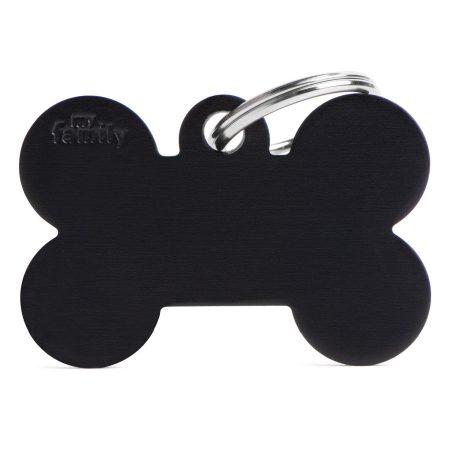 Aluminum Bone Black ID Tag