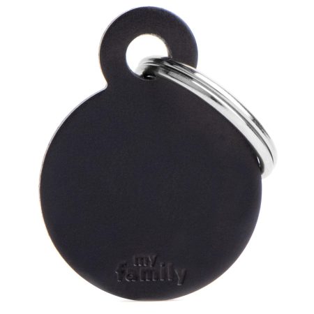 Basic Handmade Black Circle ID Tag