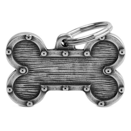 Antique Silver Bronx Futuristic Bone ID Tag