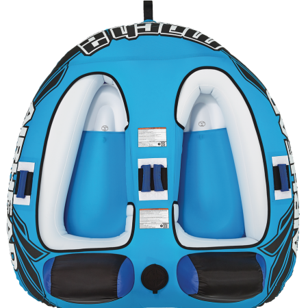 Airhead Mach 2 Air-Pump Inflatable Water Boating 2-Rider Towable Tube, Blue