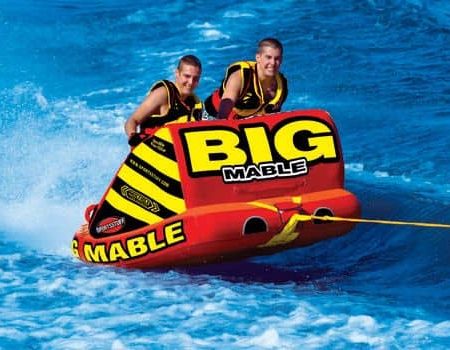 Airhead Big Mable Air-Pump Inflatable Water Boating 2-Rider Towable Tube, Orange