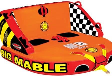 Airhead Big Mable Air-Pump Inflatable Water Boating 2-Rider Towable Tube, Orange