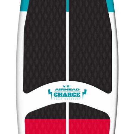 Airhead Charge Youth/Adult 1-Person Wakesurf Board, White/Red, 4.9-ft