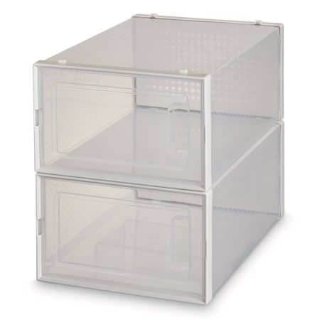 type A Clear Modular Shoe Box and Storage, 2-pk