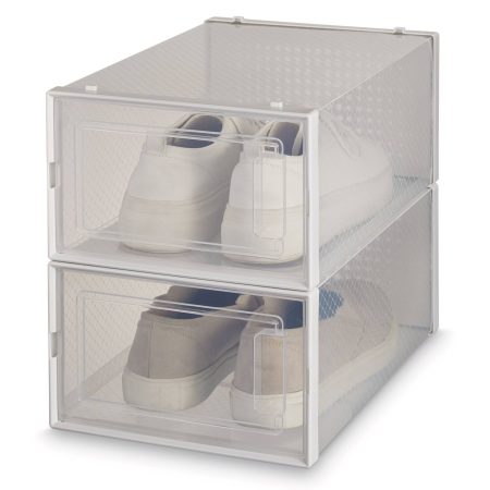 type A Clear Modular Shoe Box and Storage, 2-pk