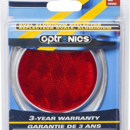 Optronics Oval Aluminum Reflector for Trailer, Red