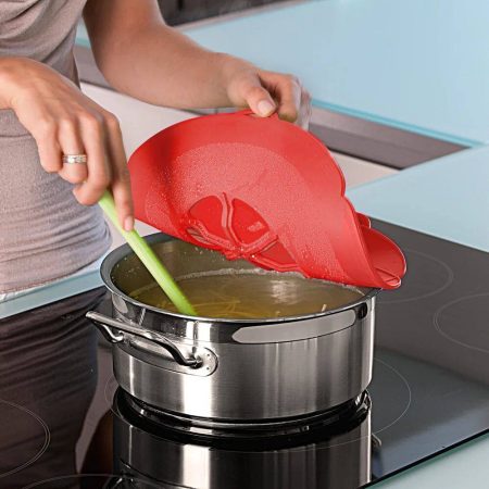 Final Touch® Boil Guard™ Silicone Spill Stopper, Medium, Cherry Red, 8-in