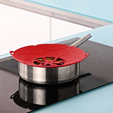 Final Touch® Boil Guard™ Silicone Spill Stopper, Medium, Cherry Red, 8-in