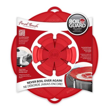 Final Touch® Boil Guard™ Silicone Spill Stopper, Medium, Cherry Red, 8-in