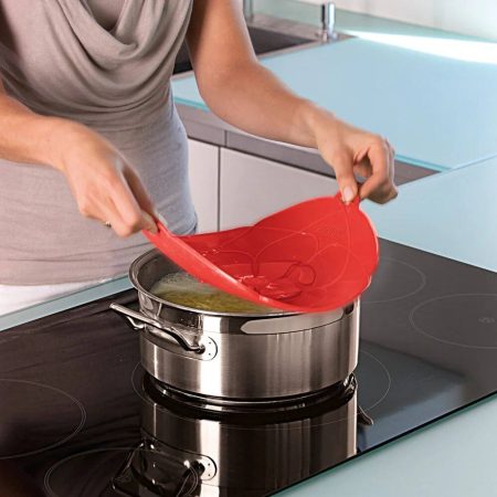 Final Touch® Boil Guard™ Silicone Spill Stopper, Medium, Cherry Red, 8-in