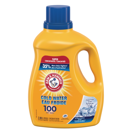 Arm & Hammer Cold Water Liquid Laundry Detergent, Clean Fresh, 100-Load, 2.96-L