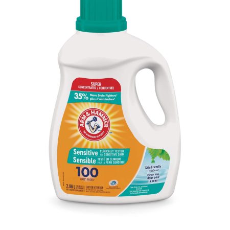 Arm & Hammer Liquid Laundry Detergent, Sensitive Skin, 100-Load, 2.96-L