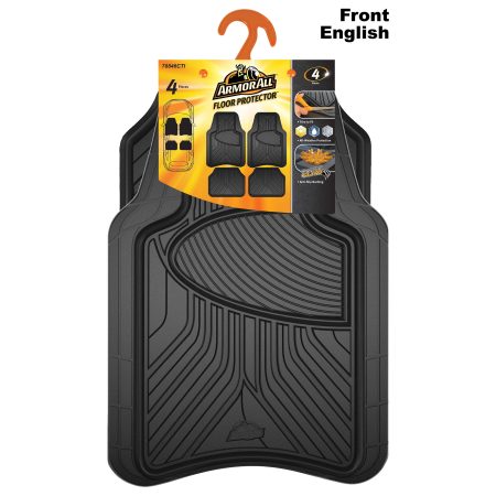 Armor All All-Season Car Floor Mats, Black, 4-pk