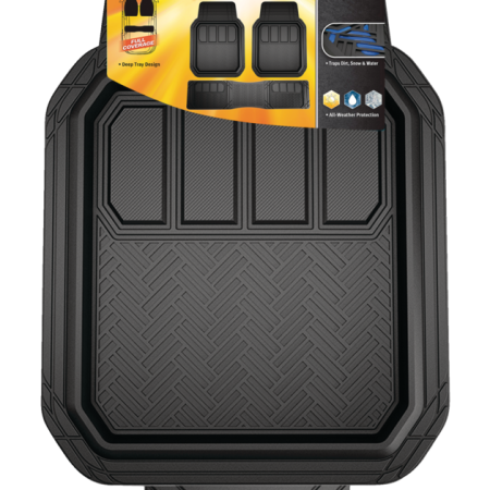 Armor All Deep Tray Car Floor Mats, Black, 3-pk