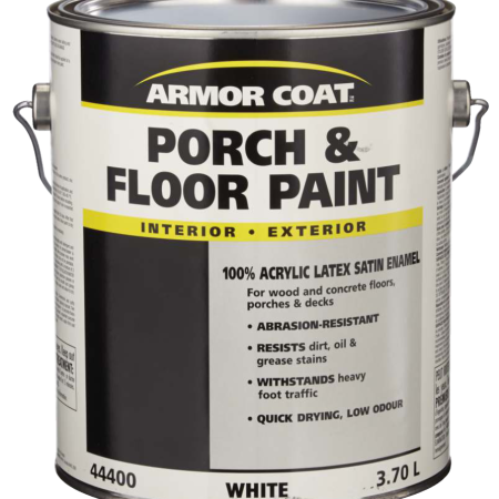 Armor Coat Grey Latex Satin Porch & Floor Paint, White, 3.7-L