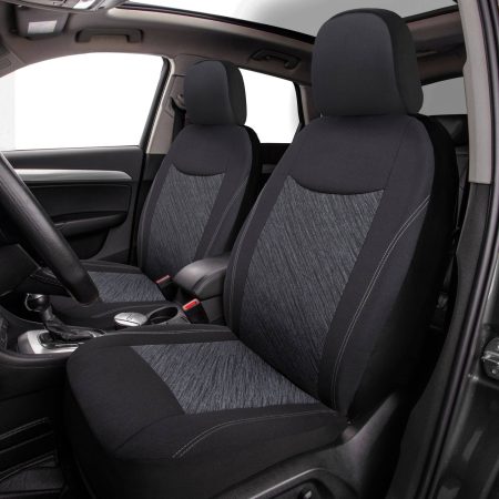 AutoTrends Charcoal Heather Grey Flex Fit Jacquard Seat Cover