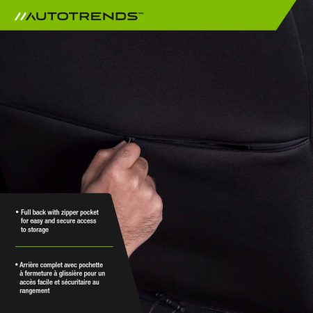 AutoTrends Flex Fit Neoprene Seat Cover, Black