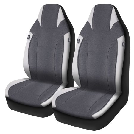 AutoTrends EV HB Seat Covers, Grey/White, 2-Pk