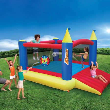 BANZAI Double Fun Outdoor Inflatable 2-in-1 Water Park & Bounce House Combo, Kids Ages 5+