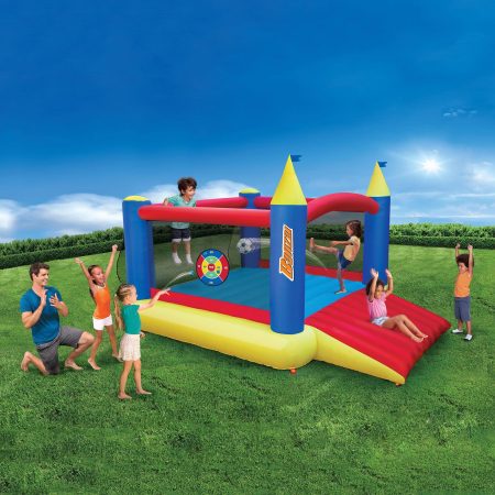 BANZAI Double Fun Outdoor Inflatable 2-in-1 Water Park & Bounce House Combo, Kids Ages 5+