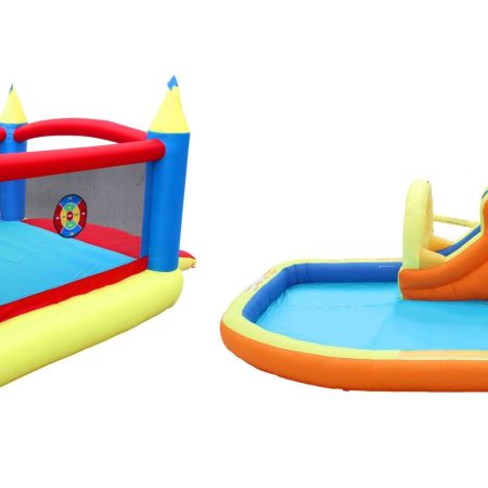 BANZAI Double Fun Outdoor Inflatable 2-in-1 Water Park & Bounce House Combo, Kids Ages 5+