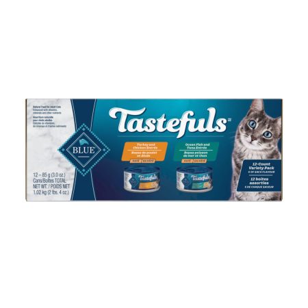 Blue Buffalo BLUE Tastefuls™ Turkey, Chicken & Ocean Fish Paté Wet Cat Food Variety Pack, 3-oz, 12-pk