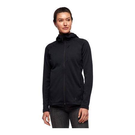 Black Diamond Women's Factor Full Zip Hoodie, Fleece, Quick-Dry