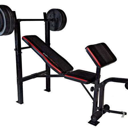 Cap Barbell  Adjustable Utility Weight Bench for Full Body Workout with 100-lb Weight Set