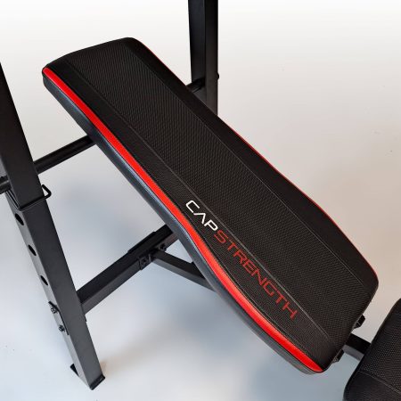 Cap Barbell  Adjustable Utility Weight Bench for Full Body Workout with 100-lb Weight Set