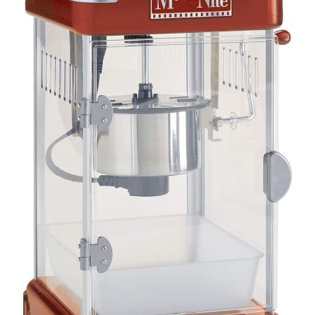 Betty Crocker Movie Nite Cinema-Style Kettle Popcorn Maker, Red, Up to 10 Cups