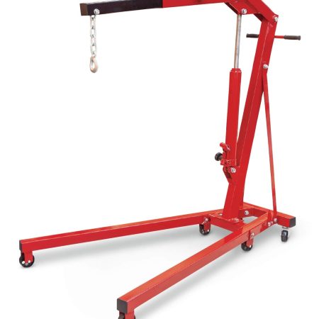 Big Red Foldable Hydraulic Shop Crane w / 6 Caster Wheels, 1-Ton